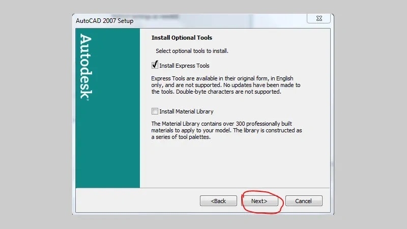Chọn “Next” để tiếp tục