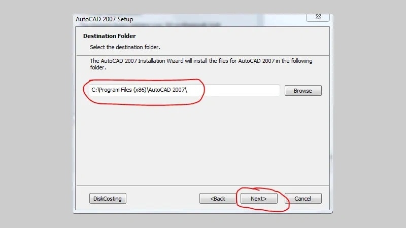 Chọn nơi lưu (hoặc giữ mặc định), nhấn Next