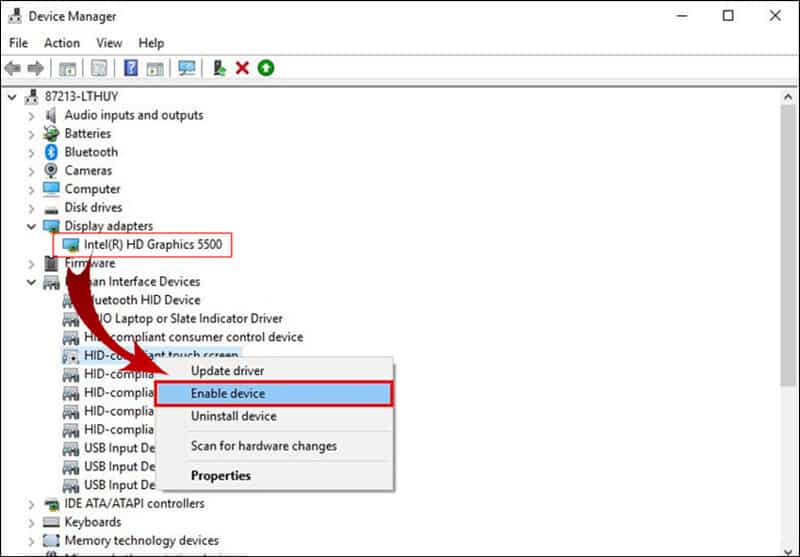 Dùng Device Manager để bật card đồ họa rời trên laptop Bật card đồ họa laptop qua Device Manager nhanh chóng