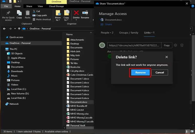 Cách dừng chia sẻ tệp tin trên OneDrive nhanh chóng Hướng dẫn chia sẻ tệp tin trên OneDrive cá nhân
