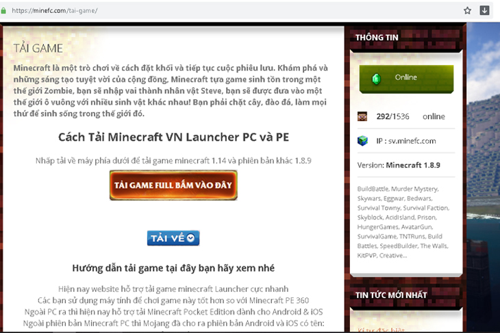 Cách tải game Minecraft miễn phí trên máy tính PC
