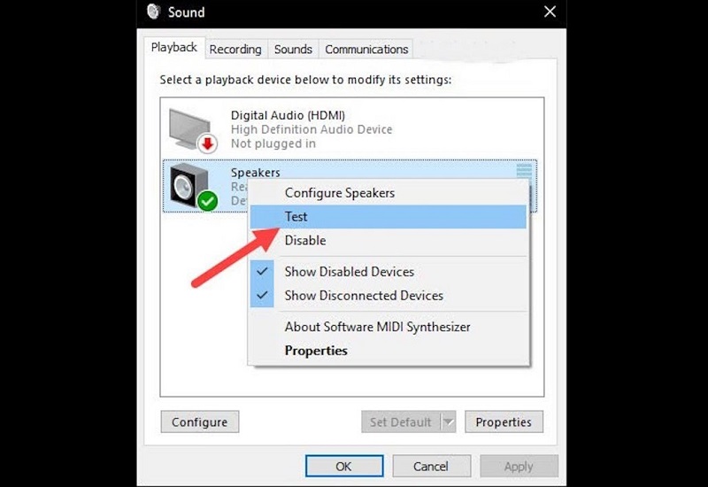 Máy tính không nghe được tai nghe