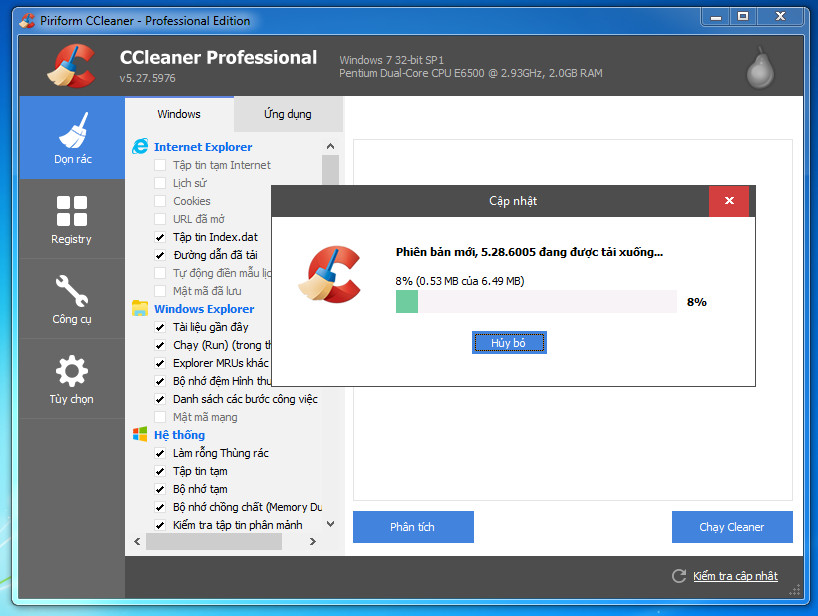 Tải phần mềm dọn rác máy tính Ccleaner mới nhất full crack
