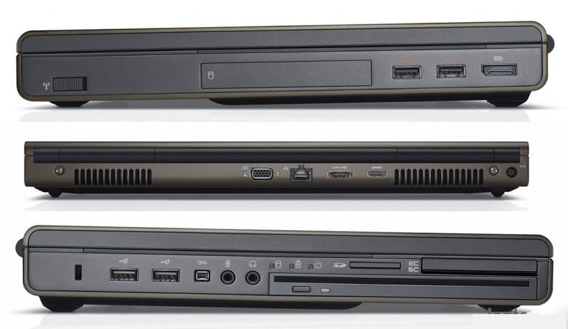 cổng kết nối đa dạng của laptop dell precision m4700