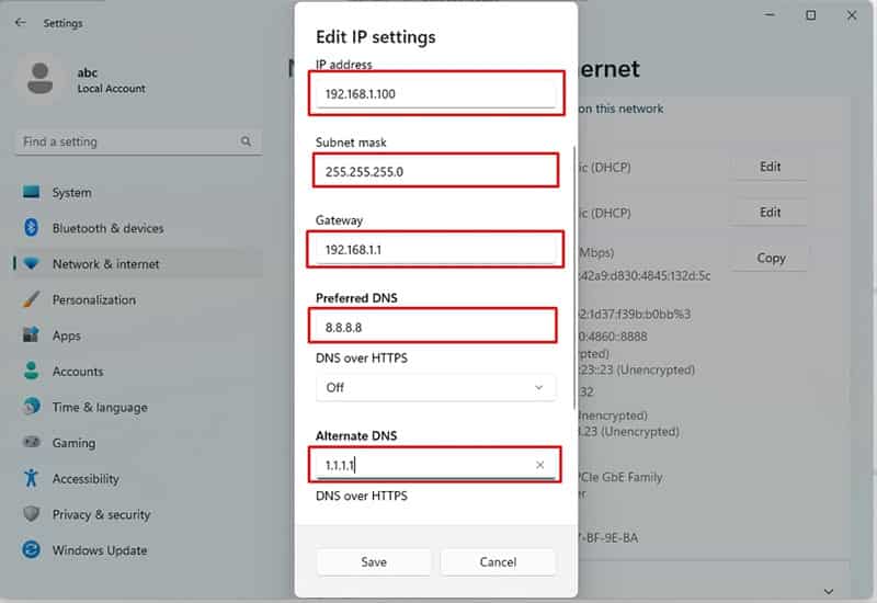 Cấu hình IP tĩnh cho máy tính khi cần thiết Khởi động lại modem, router và máy tính để kết nối
