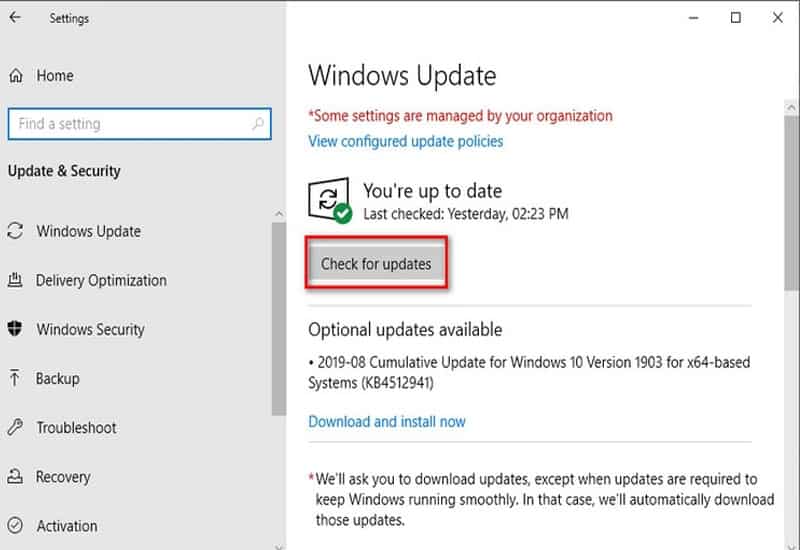 Nguyên nhân gây lỗi do driver không tương thích thiết bị