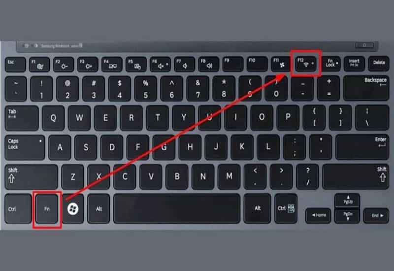 Nhấn phím tắt Fn + biểu tượng Wifi để bật Wifi