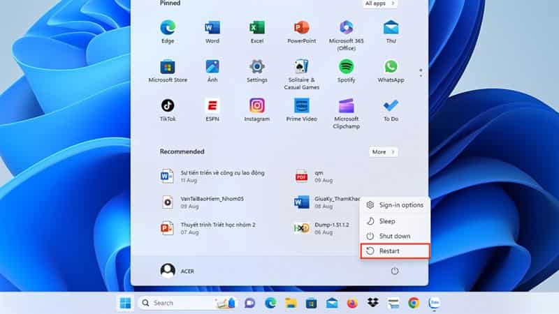 Khởi động lại máy tính để xử lý lỗi kết nối ổ cứng hởi động lại máy tính để khắc phục lỗi ổ cứng