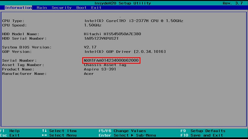 Kiểm tra model laptop bằng phần mềm Bios