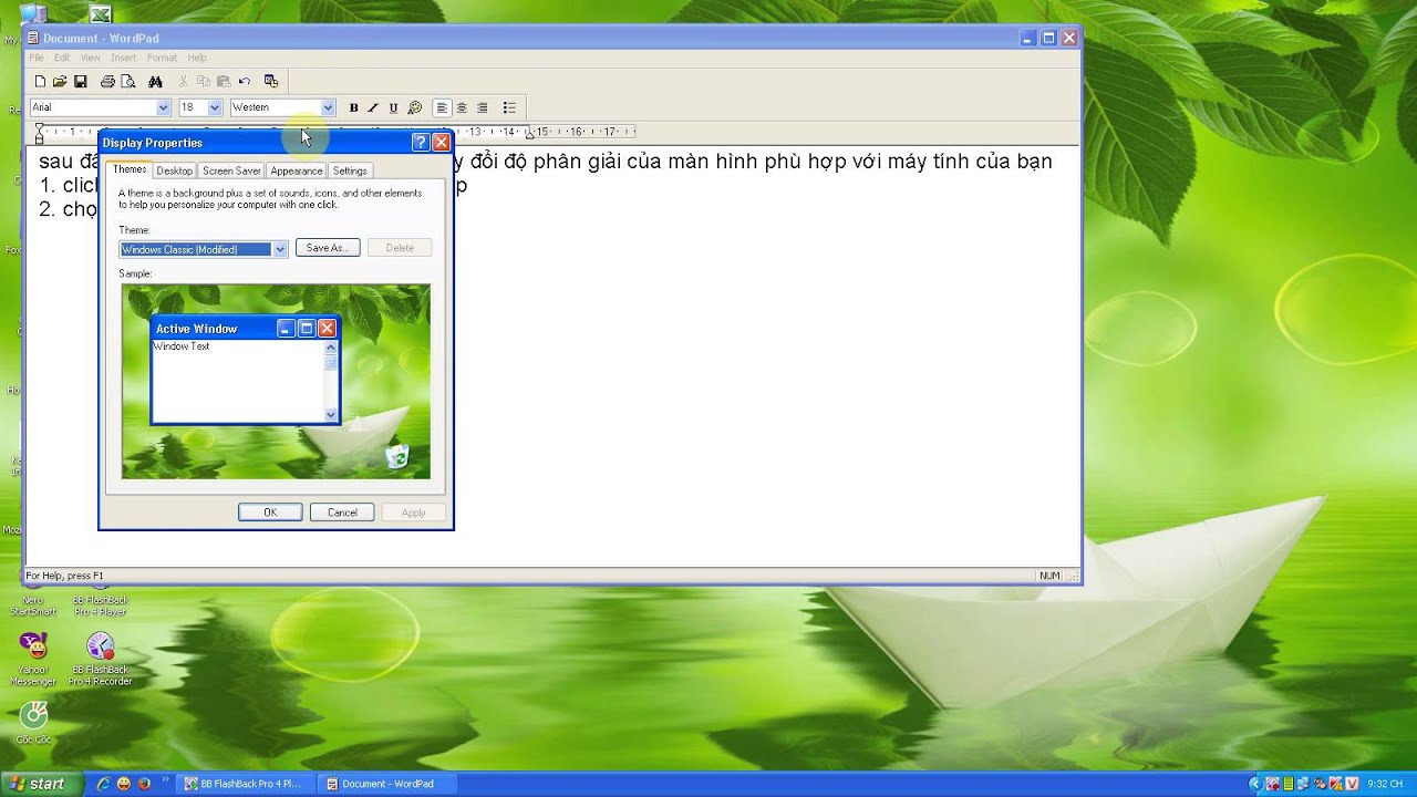 Giảm màn hình nhỏ lại win XP