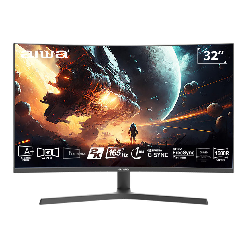 Màn hình AIWA Gaming MZ320G-Y QHD | 31.5 inch, 2K, VA, 165Hz, 1ms, cong