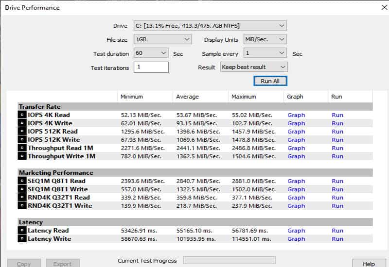 PassMark Advanced Disk Test kiểm tra hiệu suất toàn diện. Các phần mềm trên hỗ trợ tối ưu và chọn ổ cứng tốt.