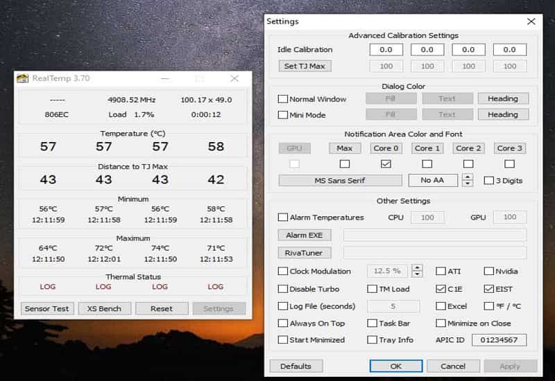 Real Temp đo nhiệt CPU Intel cực kỳ chính xác Real Temp: Đo nhiệt CPU Intel với dữ liệu chính xác
