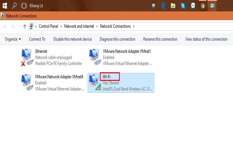Tắt Internet Network Adapter khi không sử dụng để tránh xung đột mạng