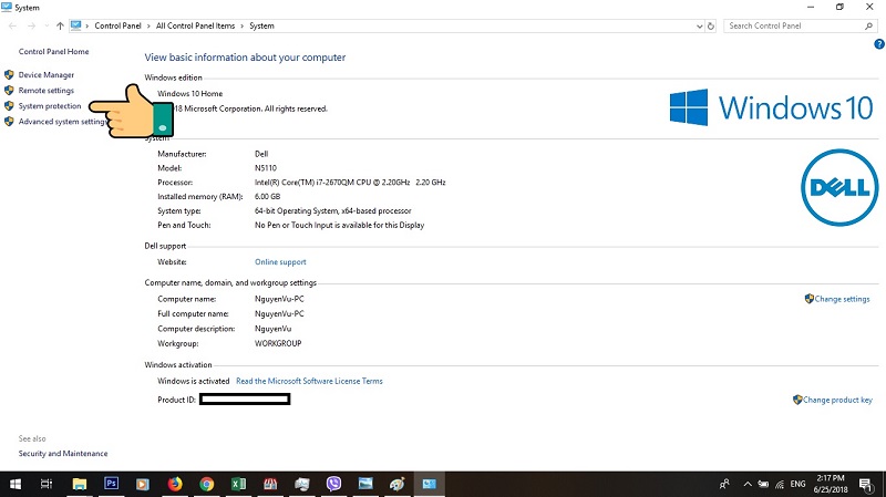 Tăng tốc win 10 bằng cách tắt system restore
