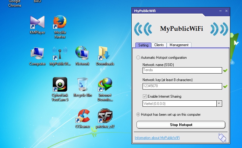 MyPublicWifi là phần mềm chia sẻ wifi nhanh chóng