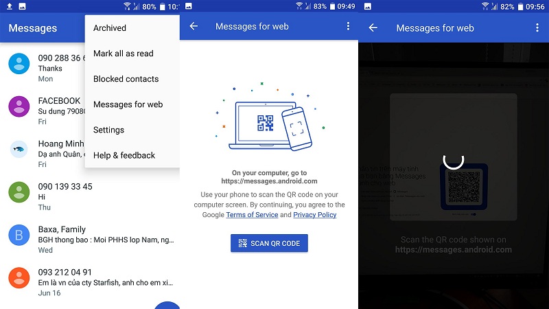 Ứng dụng gửi tin nhắn miễn phí từ máy tính Android Messages