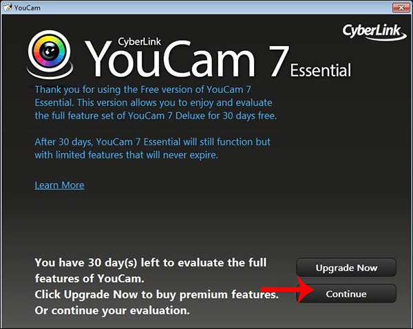 Hoàn thành cài đặt phần mềm CyberLink YouCam